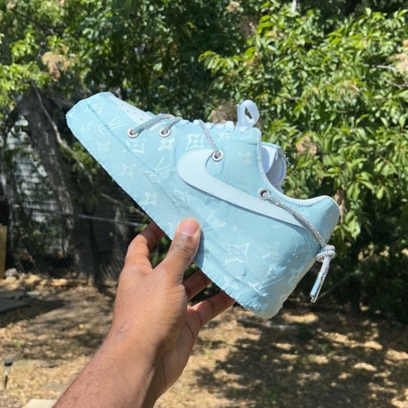 Aqua blue LV custom forces - Picture 2 of 3